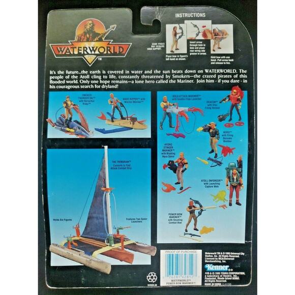 1995 Waterworld Power Bow Mariner Kenner Action Figure Kevin Cosner New U36 - Picture 3 of 6